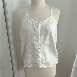 Anthropologie Gauze Button Front Tank by Dolan